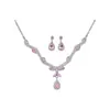 Conjunto de Joyería de Collar con Colgante de Gota de Agua y Pendientes de Circonita con Pedrería Europea y Americana Moda Versátil Temperamento Accesorios de Banquete Venta al por Mayor