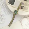 Relógio de Quartzo Simples em Liga de Metal Estilo Coreano Relógio Quadrado com Pulseira de Aço Relógio Criativo Feminino com Diamantes Relógio Feminino Elegante de Nicho com Temperamento