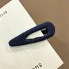 Presilha BB triangular vazada retrô estilo coreano, azul marinho com bolinhas, para franja e mechas laterais, acessório de cabelo versátil para mulheres
