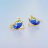 Esmalte Cloisonné Mariposa Super Hada Azul Quemado Pendientes Vintage Femeninos Plata de Ley Adecuado para Cara Redonda Exquisitos Adelgazantes Temperamento de Alta Clase