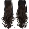 Peruca Rabo de Cavalo Feminino Cabelo Longo Preso Ondas Grandes Rabo de Cavalo Alto Verão Natural Celebridade da Internet Tira Cabelo Longo Cacheado Falso Rabo de Cavalo