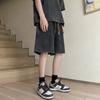 Calças Jeans Masculinas Estilo Americano Retro Modelagem Casual Shorts para Adolescentes