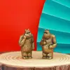 Latão Maciço Cobre Puro Pequenos Enfeites Peças de Mão para Mesa Urso Grande e Urso Pequeno Decoração Artesanato Enfeites
