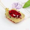 Colgante de Vidrio Rojo Sangre de Paloma Estilo Francés Vintage Ai Yu Collar Imitación Rubí Venta al por Mayor Transfronteriza Europea y Americana S4122205