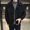 Chaqueta de lana abrigo de hombre otoño e invierno 2023 nuevo de alta calidad Ruan guapo casual ropa superior abrigo corto de lana