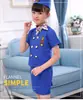 Ropa Infantil de Capitán Chino para Niños y Niñas Pilotos de la Fuerza Aérea con el Mismo Uniforme Ropa de Azafata Femenina Juego de Rol