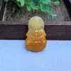 Pingentes de Jade Huanglong Atacado para Homens e Mulheres, Fivela de Jade da Paz Guanyin Buda, Suprimento para Transmissão ao Vivo, Jade de Seda Dourada, Dropshipping de Peça Única