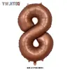 Balão de Folha de Alumínio Número Caramelo Creme Chocolate 32 polegadas Corpo Fino para Festa de Aniversário Infantil/Adulto