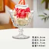 Taza Creativa de Vidrio Estilo Europeo para Batidos, Vaso para Jugos Casero, Bol para Pudín, Bol para Postres, Taza de Ensalada de Frutas y Helados para Restaurante