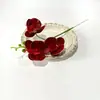 Orquídea de borracha macia com 3 flores, flor artificial única para decoração de sala de estar e quarto em casa, arranjo de flores artificiais feito à mão DIY