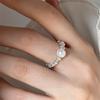 Anillo Brillante de Plata Triturada con Cuentas de Jade Transferibles para Mujer Plata de Ley 925 Moda Versátil Personalizado Elástico Moderno