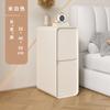 Mesita de noche de madera maciza de lujo, ligera, estilo crema, sencilla, moderna, pequeña, para dormitorio, mueble de noche con abertura de 20 cm, muy estrecho.
