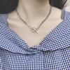Estilo Hip-Hop Japonés-Coreano Moda Personalizada Hebilla Otch Collar Clavícula Simple Estilo Frío Cadena Cosida Collar para Mujer