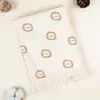 Nova Manta Swaddle Estampada para Bebê Algodão Puro Gaze de Camada Dupla Borda com Franjas Cobertor para Carrinho de Bebê Manta Toalha de Banho para Bebê
