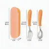 Cuchara de Acero Inoxidable 304, Vajilla Infantil Estilo Escandinavo, Cuchara y Tenedor de Aprendizaje para Bebé, Cuchara para Suplemento Alimenticio de Bebé, Vajilla Portátil