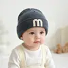 Gorro para Bebé para Otoño e Invierno, Gorro de Punto Pullover, Estilo Coreano con Letras, Versátil para Niños, Gorro de Punto con Protección para Orejas para Bebés Pequeños
