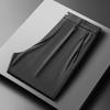 Pantalones de Traje de Seda Anti-Hielo de Cuatro Lados Pantalones Casuales Elásticos de Cuatro Lados para Hombre Verano Ultrafinos Negocios Holgados de Pierna Recta Secado Rápido Pantalones Largos
