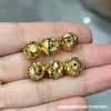 Cuentas de barril finamente elaboradas en cobre puro con incrustaciones, cuentas espaciadoras, motivos de león y danza del león, pulseras, collares y colgantes hechos a mano para DIY