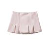 Saia PU lisa estilo menina doce, cintura baixa suave, elegante, justa, moda fresh, saia evasê