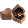Caja para anillos de nogal negro con amor grabado, madera maciza, para propuesta, para par de anillos, caja de regalo, joyero, empaque para joyas, para mujer