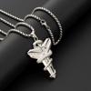 Venta al por mayor de cadenas de suéter europeas y americanas, collar de acero de titanio de alta calidad, marca militar, colgante largo con personalidad para hombres, colgante de acero inoxidable