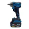 Chave de Impacto Elétrica Sem Escovas de Alto Torque 21V Transfronteiriça para Marcenaria, Chave de Impacto Elétrica Multifuncional para Reparo Automotivo