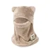 Gorro Cálido de Invierno para Ciclismo al Aire Libre para Hombre con Forro de Felpa, Cortavientos, Resistente al Frío, Engrosado, con Polaina para el Cuello Integrada, Gorro de Felpa con Capucha para Mujer