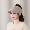 Gorra de béisbol abierta para mujer de otoño e invierno para deportes al aire libre, adelgazante, versátil, moderna, gorro de punto cálido al por mayor