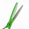 Tijeras de Peluquería Lacadas en Verde, Tijeras para Cortar el Cabello, Tijeras Planas, Tijeras para Flequillo, Tijeras Deslizantes, Tijeras de Astas, Tijeras de Espina de Pescado, Tijeras Deslizantes Sin Costuras
