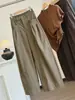 Pantalones de Pierna Ancha Plisados Estilo Coreano Otoño 2026 para Mujer, Holgados, de Cintura Alta, Versátiles, tipo Globo, Casual