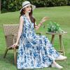 Vestido de Algodón y Seda de Alta Gama 2026 Nuevo Estilo para Mamás, Elegante y Noble Vestido sin Mangas tipo Tanque, Vestido Largo para Vacaciones en la Costa