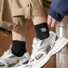 Calcetines de Oso Polar para Hombre, Nueva Colección Primavera/Verano, Calcetines Cortos Bordados de Dibujos Animados Shawn Yue, Calcetines Tobilleros de Algodón Negros y Blancos Deportivos de Moda Coreana