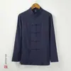 Camisa solta de linho feminina Mori para primavera e outono, cardigan morcego, blusa solta artística, camisa com ar-condicionado, casaco feminino com botões