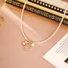 Collar de Perla de Calabaza Ultra Brillante con Microincrustaciones de Circonita, Tendencia de Tiktok, Cadena de Clavícula de Gama Alta, Lujo Ligero, Versátil y Elegante
