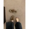 Zapatos peludos para mujer sin cordones, colección otoño/invierno 2025, estilo retro, gamuza, cálidos, forrados de felpa, cómodos sin cordones estilo Birkenstock