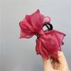 A172 Clip de Lazo de Organza Nuevo Primavera y Verano Dulce Clip para el Cabello de Dama Accesorios para el Cabello de Princesa de Color Puro Transfronterizos para Mujeres
