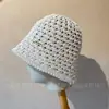 Sombrero de Pescador Plegable Tejido, Sombrero Cubo Hueco de Moda Dongdaemun Coreano, Versátil y Adelgazante