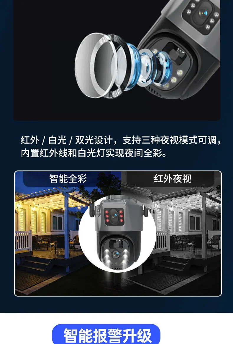 太阳能监控摄像头户外WIFI球机涂鸦智能1080P高清360