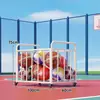 Estante de almacenamiento para baloncesto, almacenamiento multifuncional para el hogar para colchonetas de yoga y equipo deportivo, organizador móvil de equipo deportivo para gimnasios