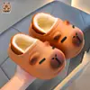 Pantuflas de Algodón de Invierno para Niños Capibara para Niños y Niñas, Calientes, Forradas de Felpa, Impermeables, Uso en Casa, Padre-Hijo, Zapatos Cerrados de Algodón para Bebé