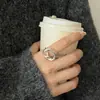 Anillo liso de estilo coreano, irregular, de plata de ley 925, combinable con todo, diseño de estilo nicho para mujer, anillo combinado resistente a la decoloración.