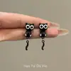 Brincos Novos de Gato Preto Fofo para Outono e Inverno, Modernos, Delicados, Design Personalizado e Criativo, Brincos de Gato com Olhos Grandes