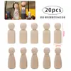 Artículo popular de comercio exterior: Figuras de Madera para Graffiti DIY Infantiles en Color Madera Natural, Muñecos de Madera sin Terminar para Niños y Niñas, Figuras de Madera Pintadas, Adornos de Marionetas de Madera