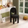 Cadeira de penteadeira para quarto na cor creme, banqueta popular para maquiagem e nail art, cadeira de luxo leve, adequada para quartos de meninas, design simples e estiloso