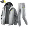 Conjunto de Forro Polar Casual con Capucha para Hombre Otoño e Invierno Nuevo de Moda Suelto Cómodo Chaqueta y Pantalones Conjunto de Dos Piezas