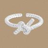 1563 Diseño de Lujo Accesible en Nicho Estilo K Cuerda Trenzada Retorcida Anillo Abierto Plata de Ley S925 Anillo de Plata para Mujer