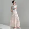 Falda de Pastel de Malla Transparente con Volantes, Falda de Paraguas Plisada Línea A Casual de Verano para Mujer, Falda Larga con un Dobladillo Grande y Fluido