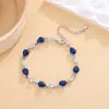 Pulseira Famani Estilo Novo Europeu e Americano de Ágata Negra, Pulseira de Moda Natural e Estilosa para Mulheres, Corrente de Zircônia Preta Atacado