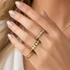 Nuevo Anillo Giratorio de Acero Inoxidable Incrustado con Diamantes Apilable Liso para Mujer Set de Joyería de Lujo Ligero