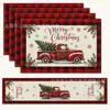 Juego de cinco piezas de camino de mesa y mantel individual navideño transfronterizo, decoración de mantel de poliéster de hombre de jengibre, dropshipping disponible